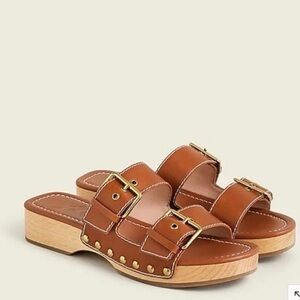 J Crew Leather Slide Sandals